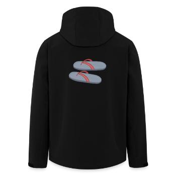 Strand Flipflop Design - Recycelte Männer Softshell-Jacke von Stanley/Stella - Schwarz - Hinten - AI Model Male 185 light (185cm)