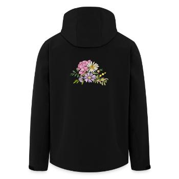 Bouquet de fleurs - Veste softshell homme en polyester recyclé Stanley/Stella - noir - Dos - AI Model Male 185 light (185cm)