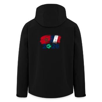 Double Culture Double Fierté Franco Marocain Franc - Veste softshell homme en polyester recyclé Stanley/Stella - noir - Dos - AI Model Male 185 light (185cm)