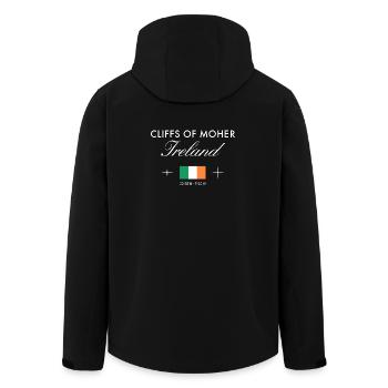 Cliffs of Moher Ireland Coordinates Travel Souvenir - Men’s Recycled Softshell Jacket by Stanley/Stella - black - Back - AI Model Male 185 light (185cm)
