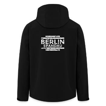 Berlin Spandau (Vintage/Weiß) - Recycelte Männer Softshell-Jacke von Stanley/Stella - Schwarz - Hinten - AI Model Male 185 light (185cm)