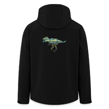 T Rex Dinosaurier-Aussterbeszene T-Shirt-Design - Recycelte Männer Softshell-Jacke von Stanley/Stella - Schwarz - Hinten - AI Model Male 185 light (185cm)