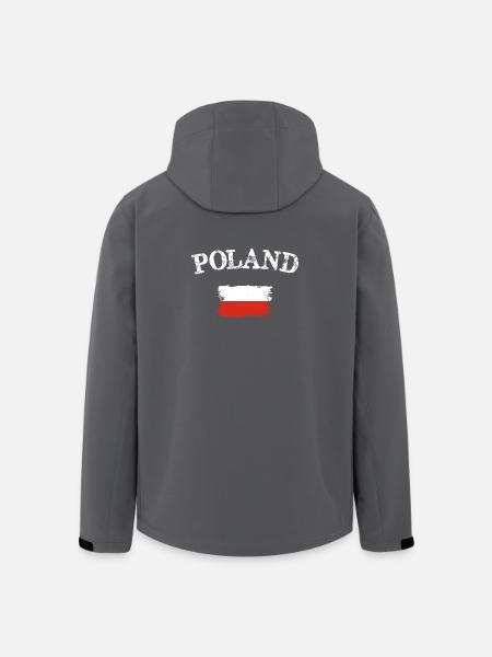 Poland Flag Brush Art - Men’s Recycled Softshell Jacket by Stanley/Stella - black