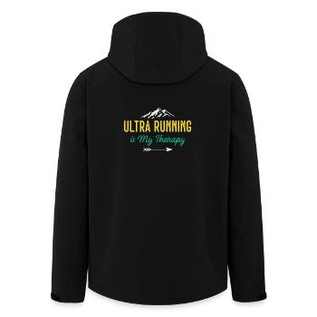 Ultra Running is My Therapy - Men’s Recycled Softshell Jacket by Stanley/Stella - black - Back - AI Model Male 185 light (185cm)