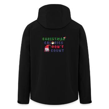 Festive Christmas Calories Don't Count T-shirt - Men’s Recycled Softshell Jacket by Stanley/Stella - black - Back - AI Model Male 185 light (185cm)