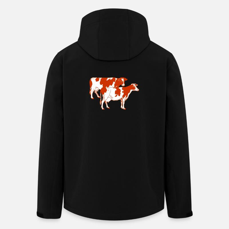 Two red-spotted cows - Men’s Recycled Softshell Jacket by Stanley/Stella - black