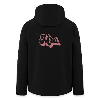 Mrs. Matching Couple Engagement Wedding Honeymoon - Men’s Recycled Softshell Jacket by Stanley/Stella - black - Back - AI Model Male 185 light (185cm)