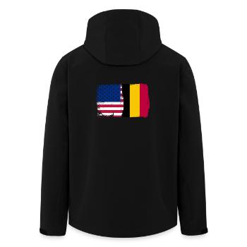 Grunge US Belgique Drapeau Split - Veste softshell homme en polyester recyclé Stanley/Stella - noir - Dos - AI Model Male 185 light (185cm)