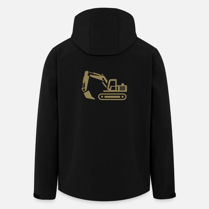 Bagger-Konturen: Silhouette eines Baugeräteführers - Recycelte Männer Softshell-Jacke von Stanley/Stella - Schwarz