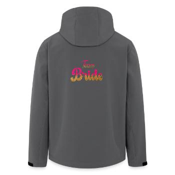 L’équipe de la mariée ! Rose, paillettes d’or - Veste softshell homme en polyester recyclé Stanley/Stella - noir - Dos - AI Model Male 185 light (185cm)