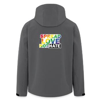 Love not Hate LGBTQ - Recycelte Männer Softshell-Jacke von Stanley/Stella - Schwarz - Hinten - AI Model Male 185 light (185cm)
