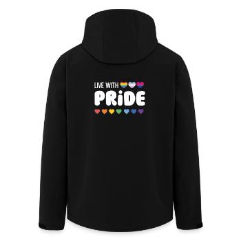 Mois de la fierté LGBTQ - Vivre avec la fierté - Veste softshell homme en polyester recyclé Stanley/Stella - noir - Dos - AI Model Male 185 light (185cm)
