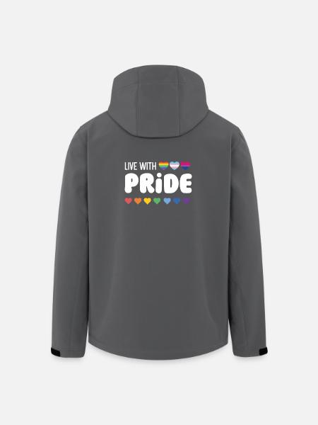 LGBTQ Pride Month - Live with Pride - Men’s Recycled Softshell Jacket by Stanley/Stella - black