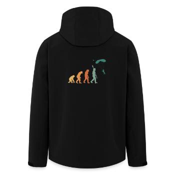 Evolution Retro Gleitschirmfliegen - Recycelte Männer Softshell-Jacke von Stanley/Stella - Schwarz - Hinten - AI Model Male 185 light (185cm)