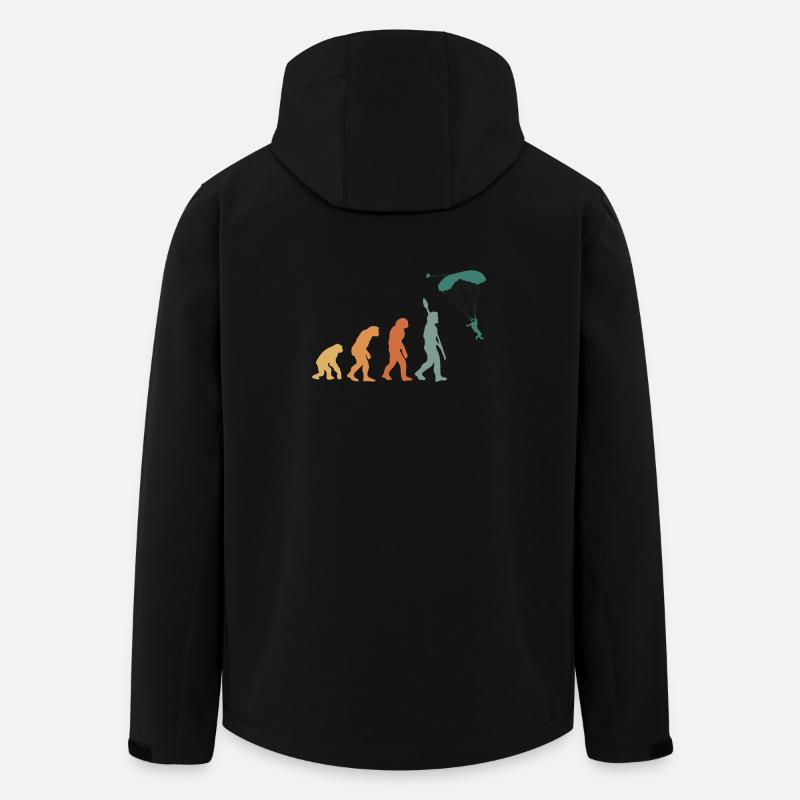 Evolution Retro Gleitschirmfliegen - Recycelte Männer Softshell-Jacke von Stanley/Stella - Schwarz