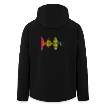 Motif d’ondes sonores colorées - Veste softshell homme en polyester recyclé Stanley/Stella - noir - Dos - AI Model Male 185 light (185cm)