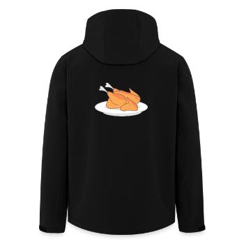 Whole chicken on a plate – for chicken lovers - Men’s Recycled Softshell Jacket by Stanley/Stella - black - Back - AI Model Male 185 light (185cm)