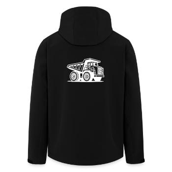 Silhouette des industriellen Bergbau-Lkw - Recycelte Männer Softshell-Jacke von Stanley/Stella - Schwarz - Hinten - AI Model Male 185 light (185cm)