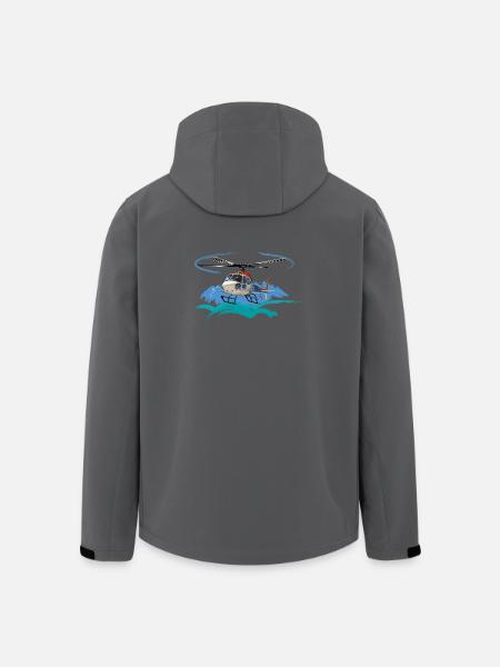 Helicopter approaching the mountains - Men’s Recycled Softshell Jacket by Stanley/Stella - black