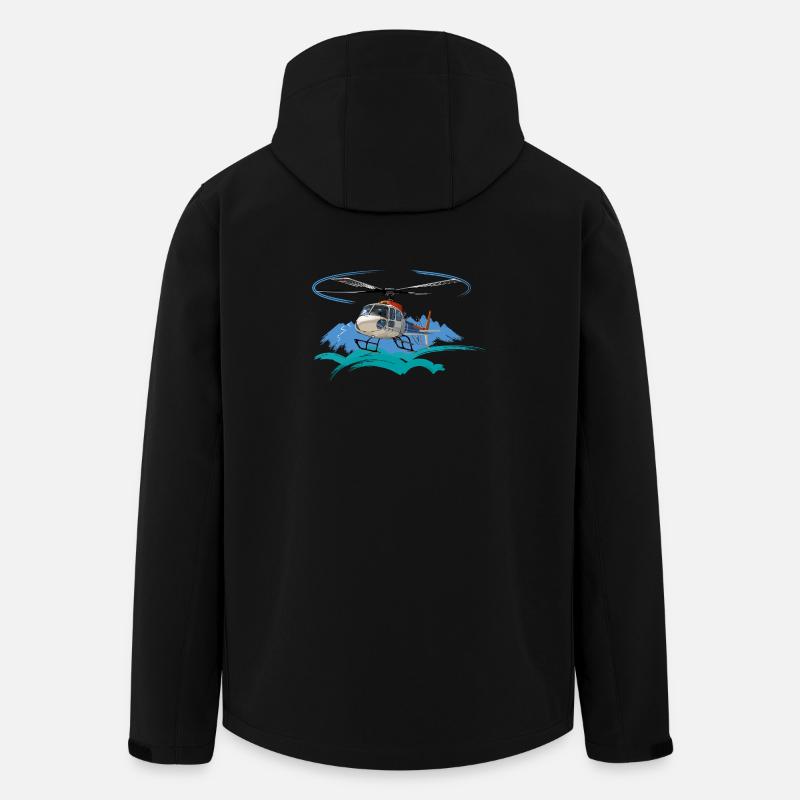 Helicopter approaching the mountains - Men’s Recycled Softshell Jacket by Stanley/Stella - black