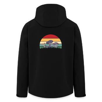 Mykologisches Sonnenuntergangsmuster - Recycelte Männer Softshell-Jacke von Stanley/Stella - Schwarz - Hinten - AI Model Male 185 light (185cm)