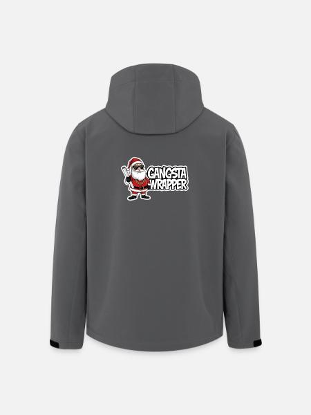 Gangsta Wrapper Santa Christmas Design - Men’s Recycled Softshell Jacket by Stanley/Stella - black