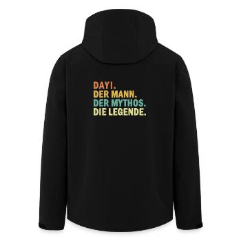 Türk Dayi Oncle. L’homme. Le mythe. La légende - Veste softshell homme en polyester recyclé Stanley/Stella - noir - Dos - AI Model Male 185 light (185cm)