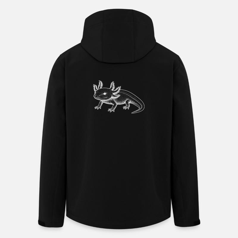 Axolotl Linienstil – weiß - Recycelte Männer Softshell-Jacke von Stanley/Stella - Schwarz