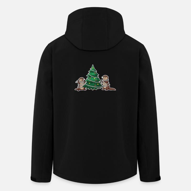 Otter Weihnachten Weihnachtsbaum - Recycelte Männer Softshell-Jacke von Stanley/Stella - Schwarz
