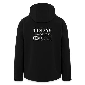 Today I’m Open to Being Conquered - Men’s Recycled Softshell Jacket by Stanley/Stella - black - Back - AI Model Male 185 light (185cm)