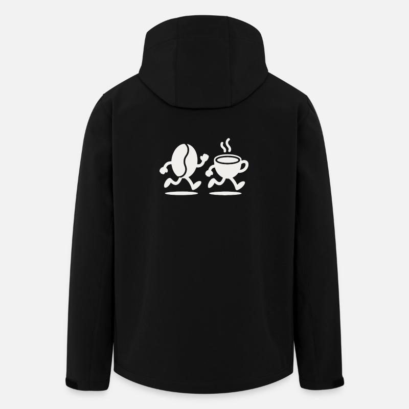 Caffeine Sprint: Bean & Cup Run - Men’s Recycled Softshell Jacket by Stanley/Stella - black