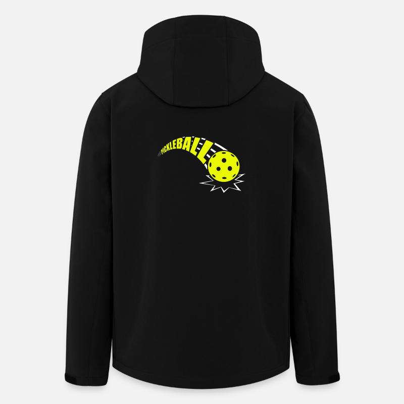 Joueur drôle de pickleball - Veste softshell homme en polyester recyclé Stanley/Stella - noir
