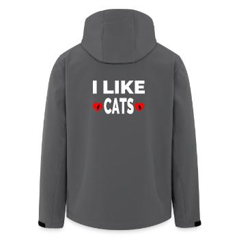 Katzen - Recycelte Männer Softshell-Jacke von Stanley/Stella - Anthrazit - Hinten - AI Model Male 185 light (185cm)