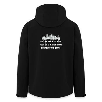 Architect Your Life – Motivational Streetwear - Recycelte Männer Softshell-Jacke von Stanley/Stella - Schwarz - Hinten - AI Model Male 185 light (185cm)