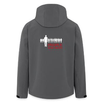 Menschen vor Profit - Recycelte Männer Softshell-Jacke von Stanley/Stella - Anthrazit - Hinten - AI Model Male 185 light (185cm)