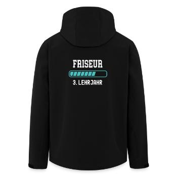 Friseur Ausbildung 3 Lehrjahr 3. Ausbildungsjahr - Recycelte Männer Softshell-Jacke von Stanley/Stella - Schwarz - Hinten - AI Model Male 185 light (185cm)
