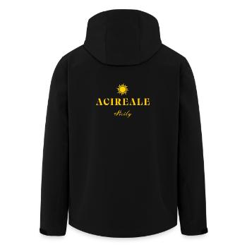 Acireale Sicily Sun Crest - Men’s Recycled Softshell Jacket by Stanley/Stella - black - Back - AI Model Male 185 light (185cm)