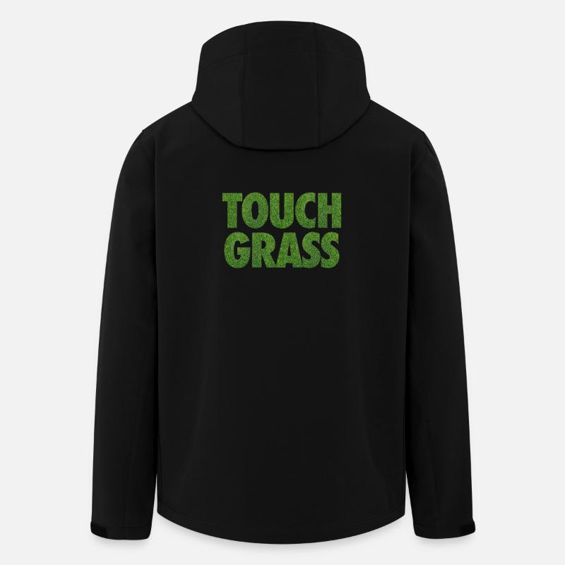 Touch Grass Meme Internet Slogan - Men’s Recycled Softshell Jacket by Stanley/Stella - black