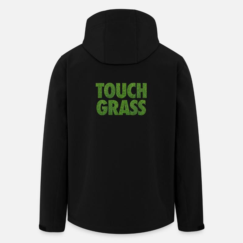 Touch Grass Meme Internet-Slogan - Recycelte Männer Softshell-Jacke von Stanley/Stella - Schwarz
