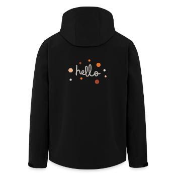 Bonjour mignonne Typographie minimaliste Design esthétique douce - Veste softshell homme en polyester recyclé Stanley/Stella - noir - Dos - AI Model Male 185 light (185cm)