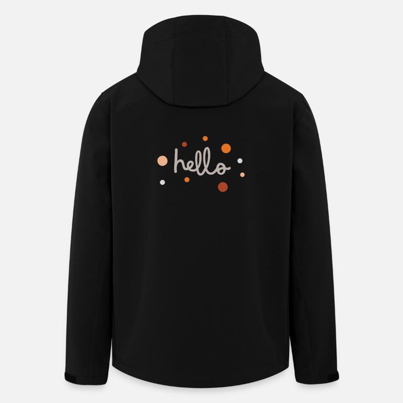 Hello Cute Minimal Typography Soft Aesthetic Desig - Men’s Recycled Softshell Jacket by Stanley/Stella - black