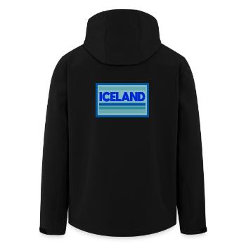 Iceland Blau Stripes Grafik - Recycelte Männer Softshell-Jacke von Stanley/Stella - Schwarz - Hinten - AI Model Male 185 light (185cm)