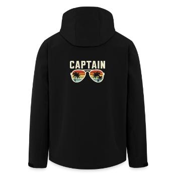 Captain Sunglasses Boat Boating Sailor Sailing - Men’s Recycled Softshell Jacket by Stanley/Stella - black - Back - AI Model Male 185 light (185cm)
