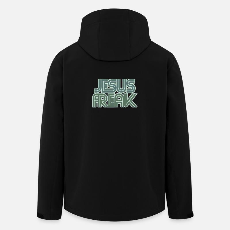 Graphique rétro de Jésus Freak - Veste softshell homme en polyester recyclé Stanley/Stella - noir