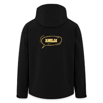 Comic Amilia - Recycelte Männer Softshell-Jacke von Stanley/Stella - Schwarz - Hinten - AI Model Male 185 light (185cm)