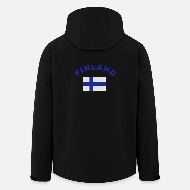 Finnische Flagge - Recycelte Männer Softshell-Jacke von Stanley/Stella - Schwarz