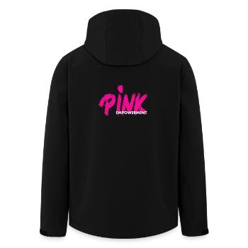 ROSE Empowerment / ruban rose - Veste softshell homme en polyester recyclé Stanley/Stella - noir - Dos - AI Model Male 185 light (185cm)