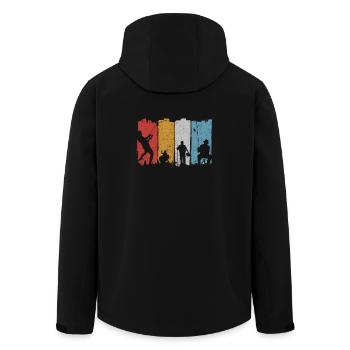 Lebendige Tanzsilhouetten - Recycelte Männer Softshell-Jacke von Stanley/Stella - Schwarz - Hinten - AI Model Male 185 light (185cm)