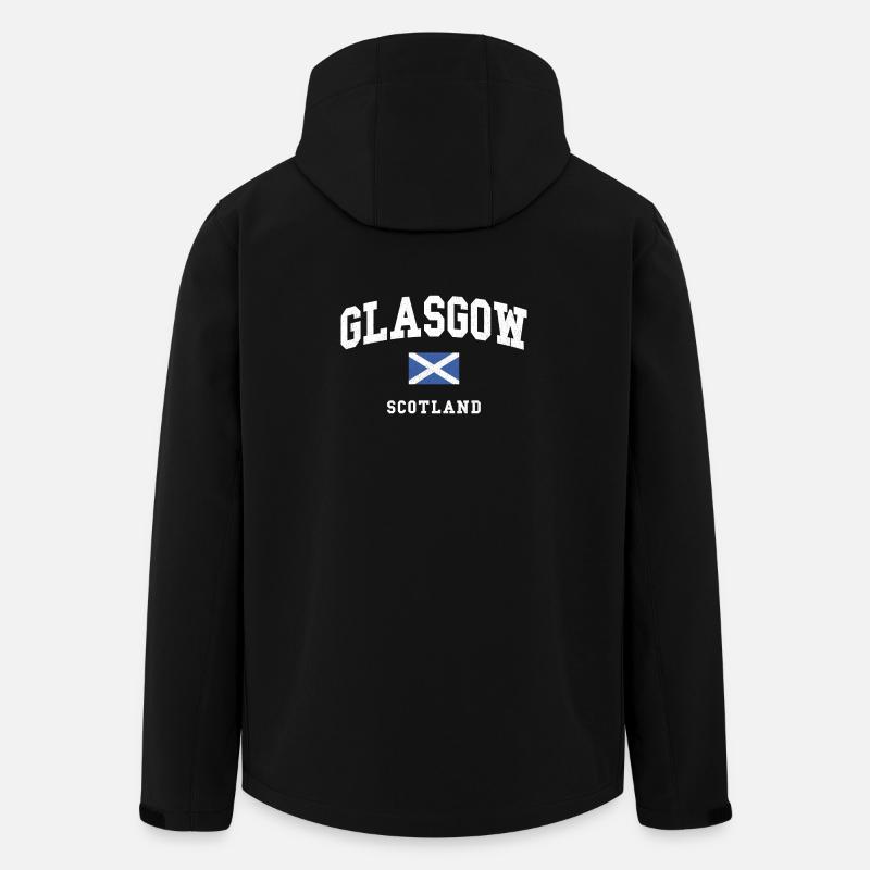 Glasgow Scotland Flag Graphic - Men’s Recycled Softshell Jacket by Stanley/Stella - black