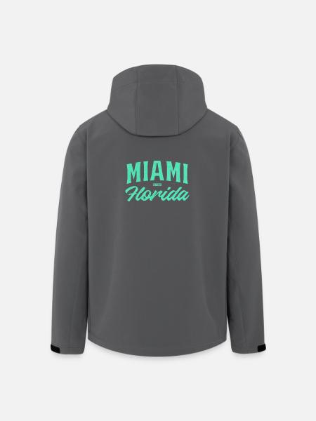 Miami Florida Teal Font - Men’s Recycled Softshell Jacket by Stanley/Stella - black